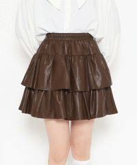 PUNYUS(プニュス) | 合皮ティアードミニスカート