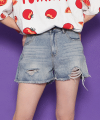 PUNYUS(プニュス) | ダメージデニムショートパンツ