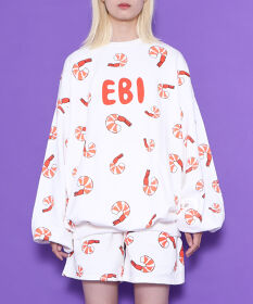 プニュズPUNYUS／ジャージ上下-えび-／サイズ4・3 フード総柄スウェット(EBI)[商品：PN17SS-022-6R] - PUNYUS