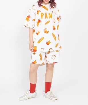フード総柄ソックス(NINJIN EDAMAME LEMON)[商品：PN18AW-069-3R
