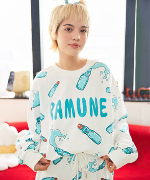 フード総柄スウェット(RAMUNE)[商品：PN21SS-032-1R] - PUNYUS Online