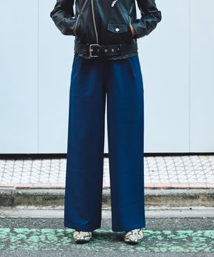 セルフカットチェックプリーツパンツ[商品：PN25AWR-022] - PUNYUS