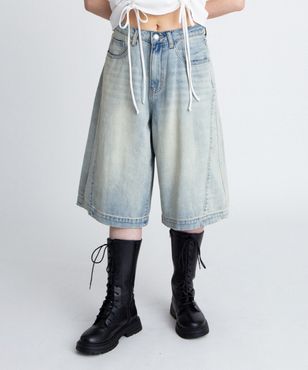 デニムカーゴハーフパンツ[商品：PN26SS-040] - PUNYUS Online Store