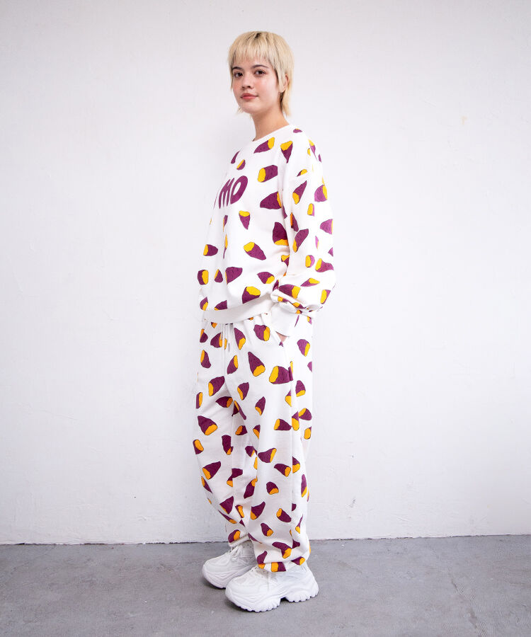 【新サイズ】フード総柄スウェットパンツ