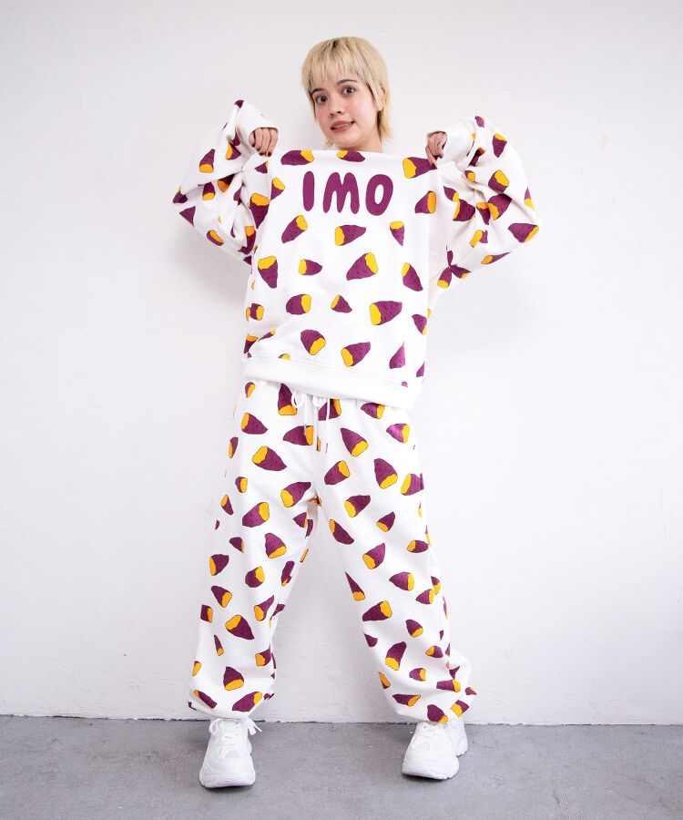 【新サイズ】フード総柄スウェットパンツ