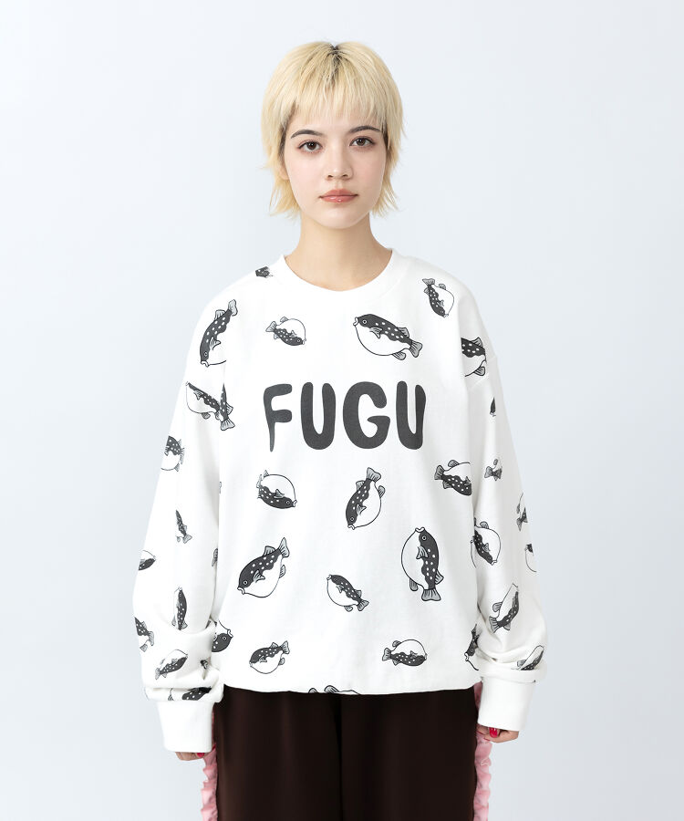 【新サイズ】フード総柄スウェット