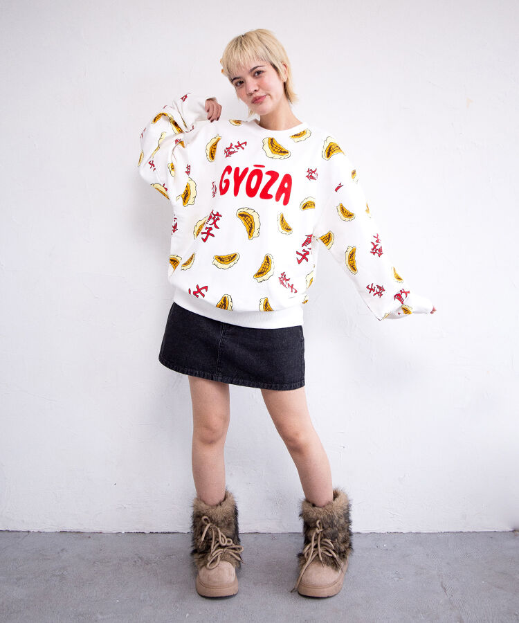 【新サイズ】フード総柄スウェット