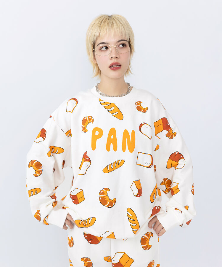 【新サイズ】フード総柄スウェット