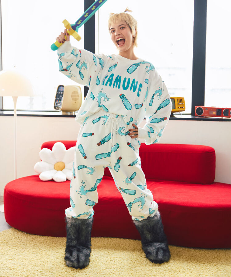 【新サイズ】フード総柄スウェット