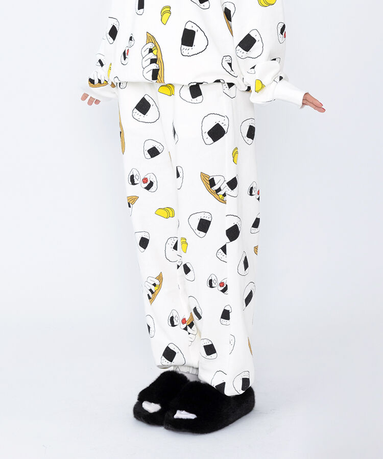 【新サイズ】フード総柄スウェットパンツ