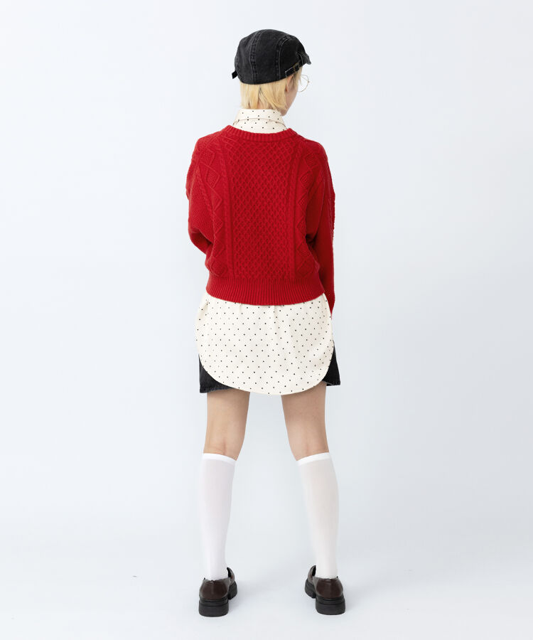 ケーブルニットカーディガン