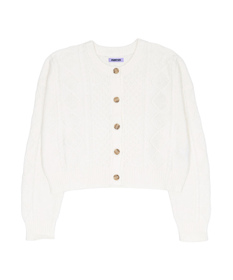 ケーブルニットカーディガン