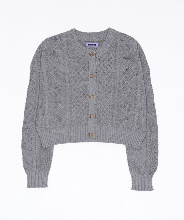 ケーブルニットカーディガン