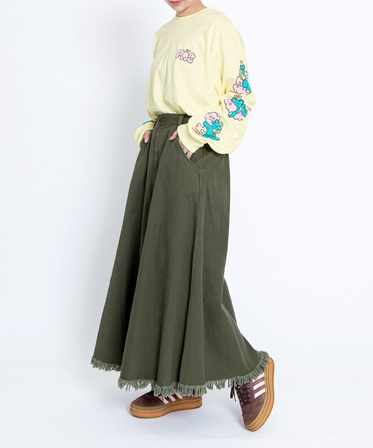 ベアスリーブプリントロンT