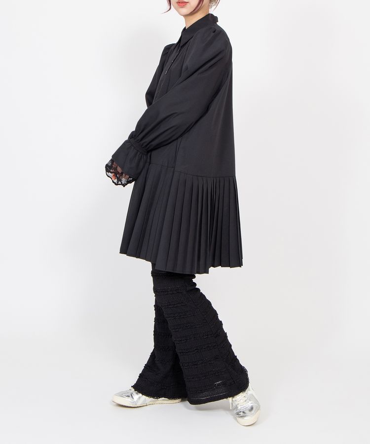 プリーツヘムシャツワンピース