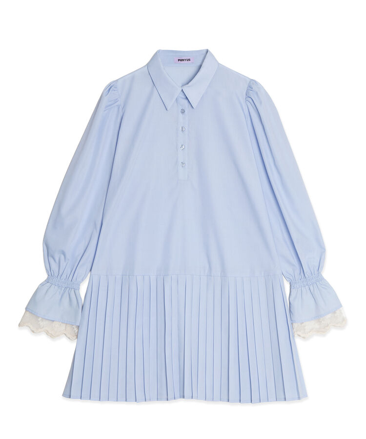 プリーツヘムシャツワンピース