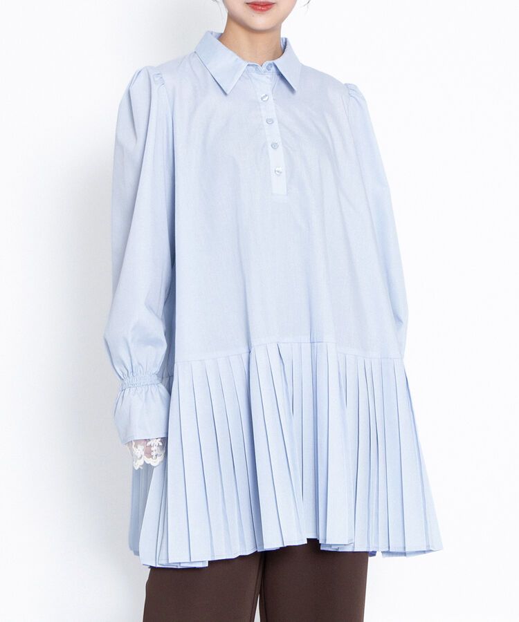 プリーツヘムシャツワンピース