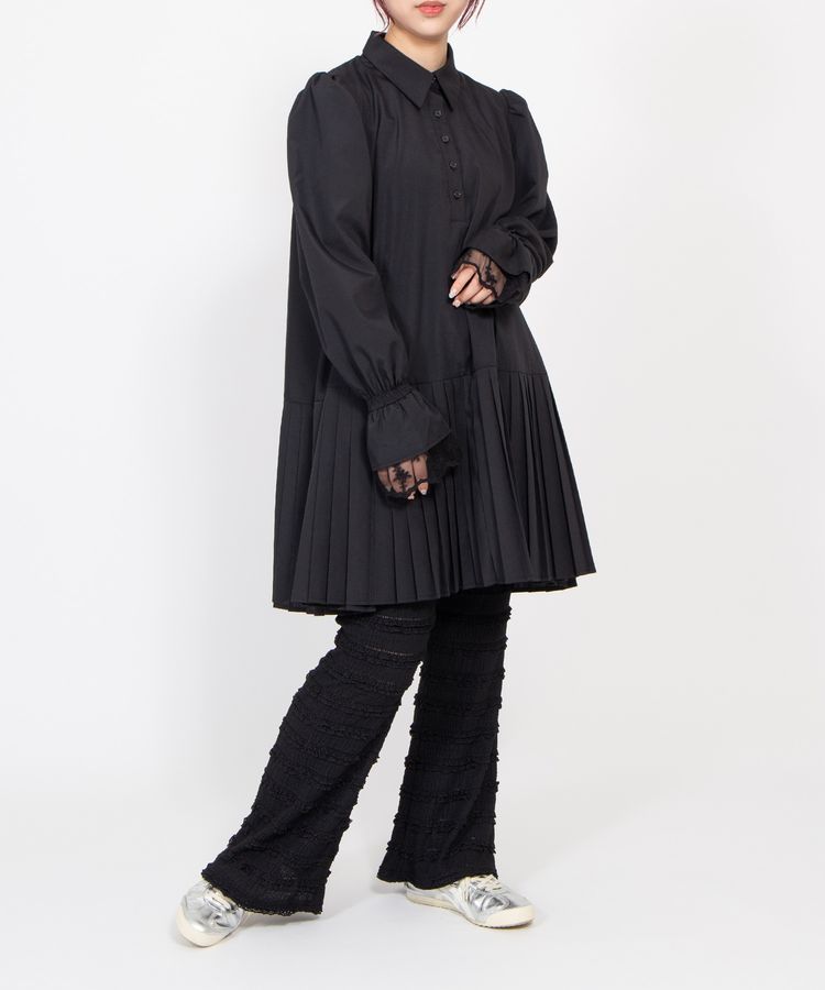 プリーツヘムシャツワンピース