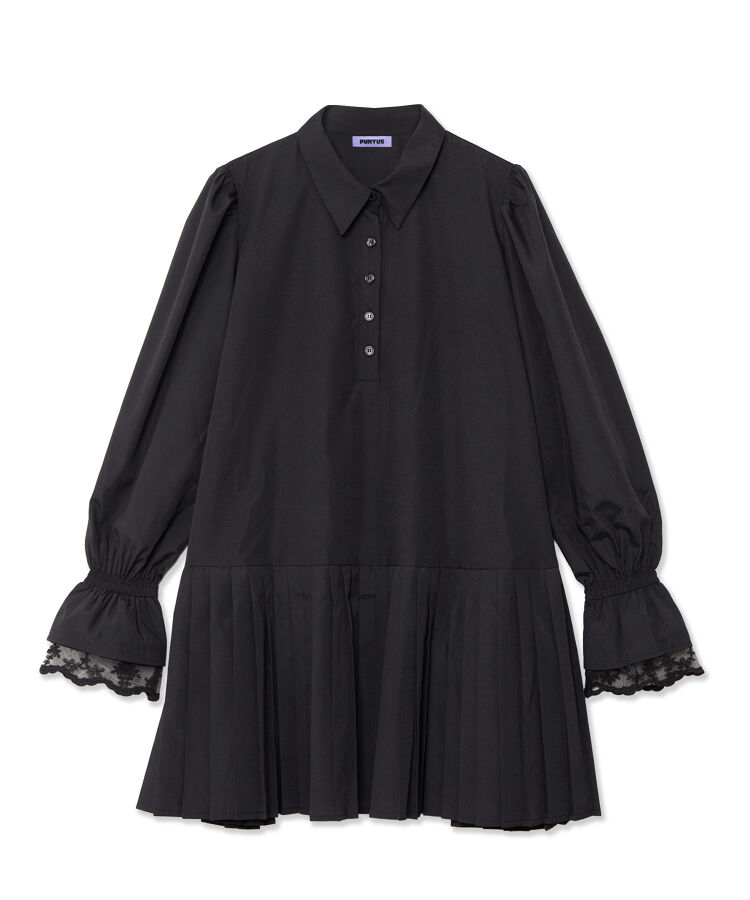 プリーツヘムシャツワンピース