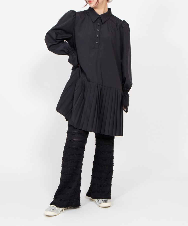 プリーツヘムシャツワンピース