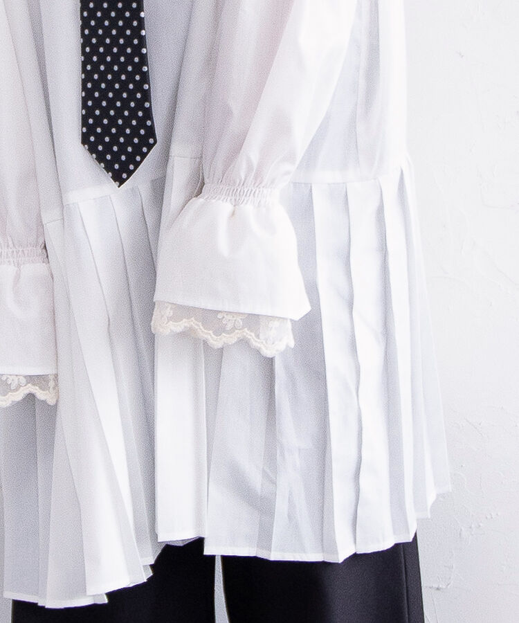 プリーツヘムシャツワンピース