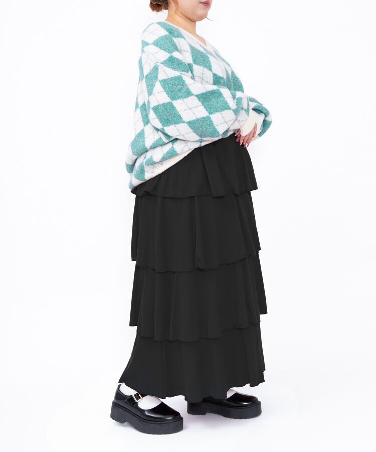 アーガイルVネックニット