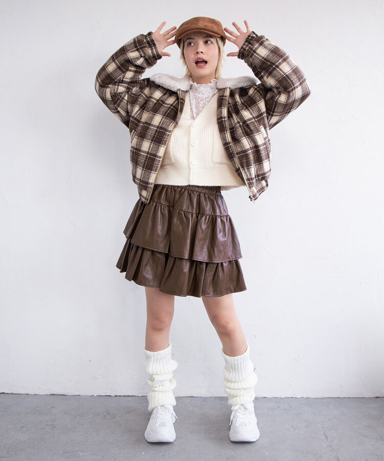 ロゴ刺繍ニットカーディガン