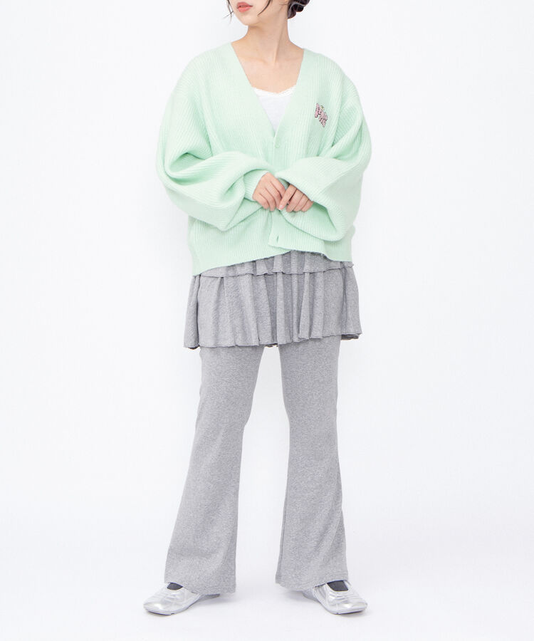 ロゴ刺繍ニットカーディガン