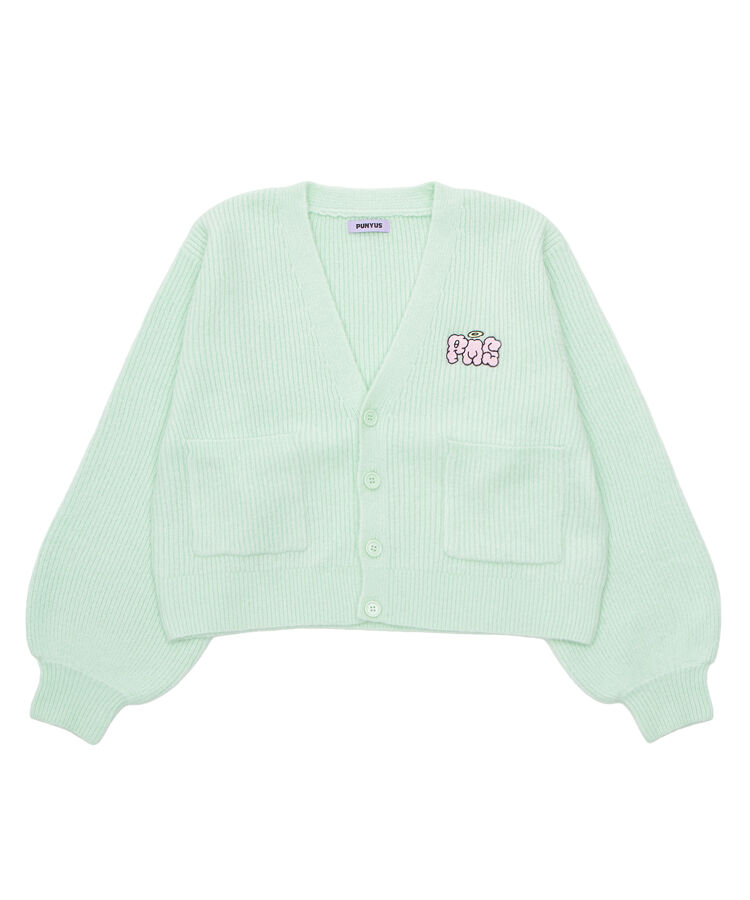 ロゴ刺繍ニットカーディガン