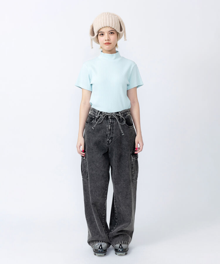 ハイネックリブTシャツ