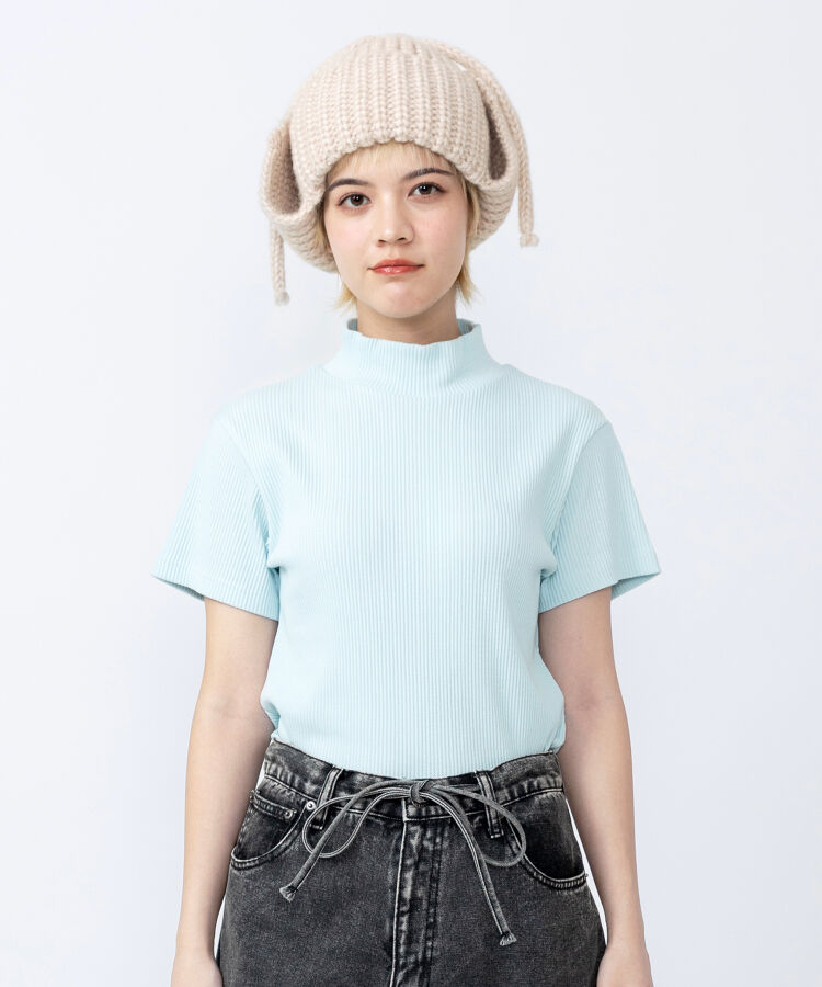 ハイネックリブTシャツ