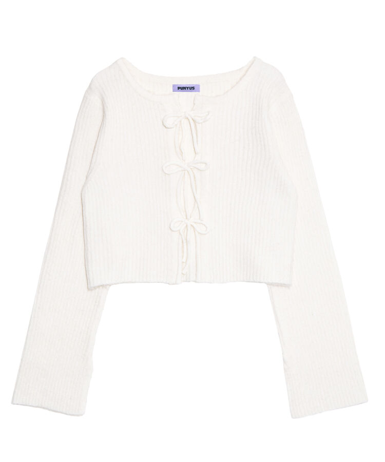 フロントリボンカーディガン