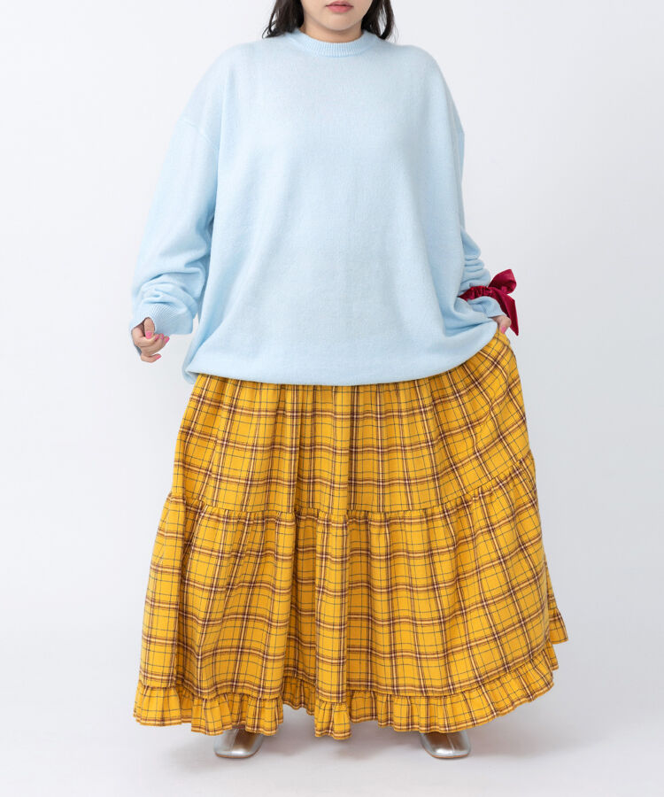 クルーネックカラーニット