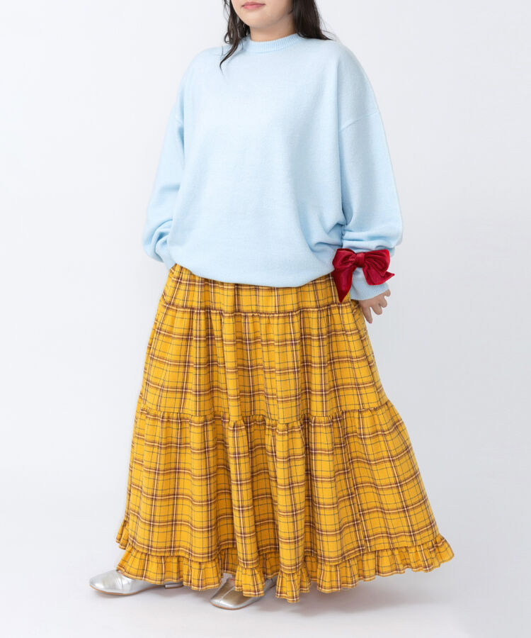 クルーネックカラーニット