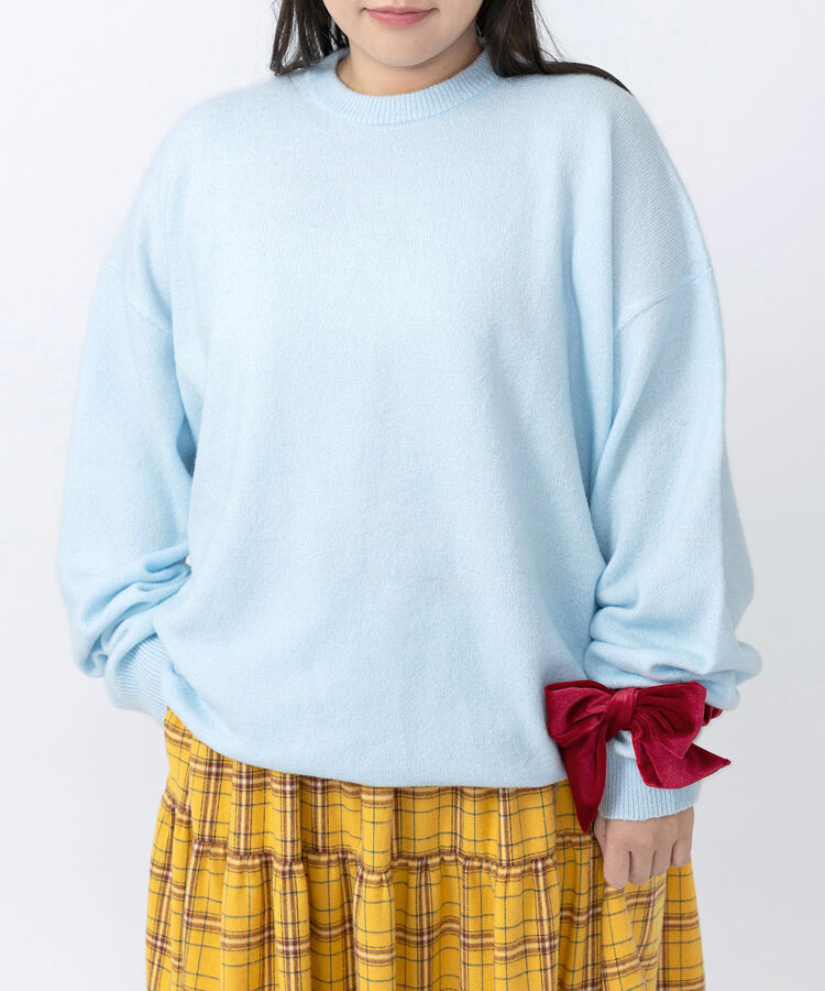 クルーネックカラーニット