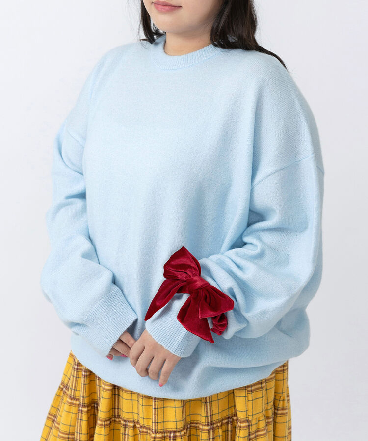 クルーネックカラーニット