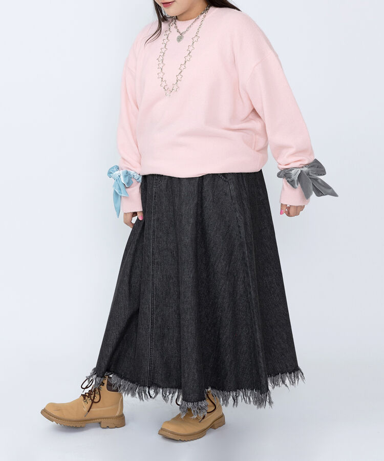 クルーネックカラーニット