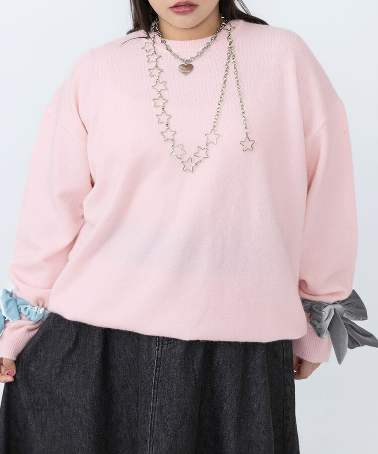 クルーネックカラーニット