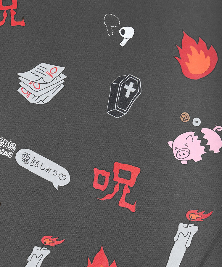 【新サイズ】天国と地獄総柄スウェット