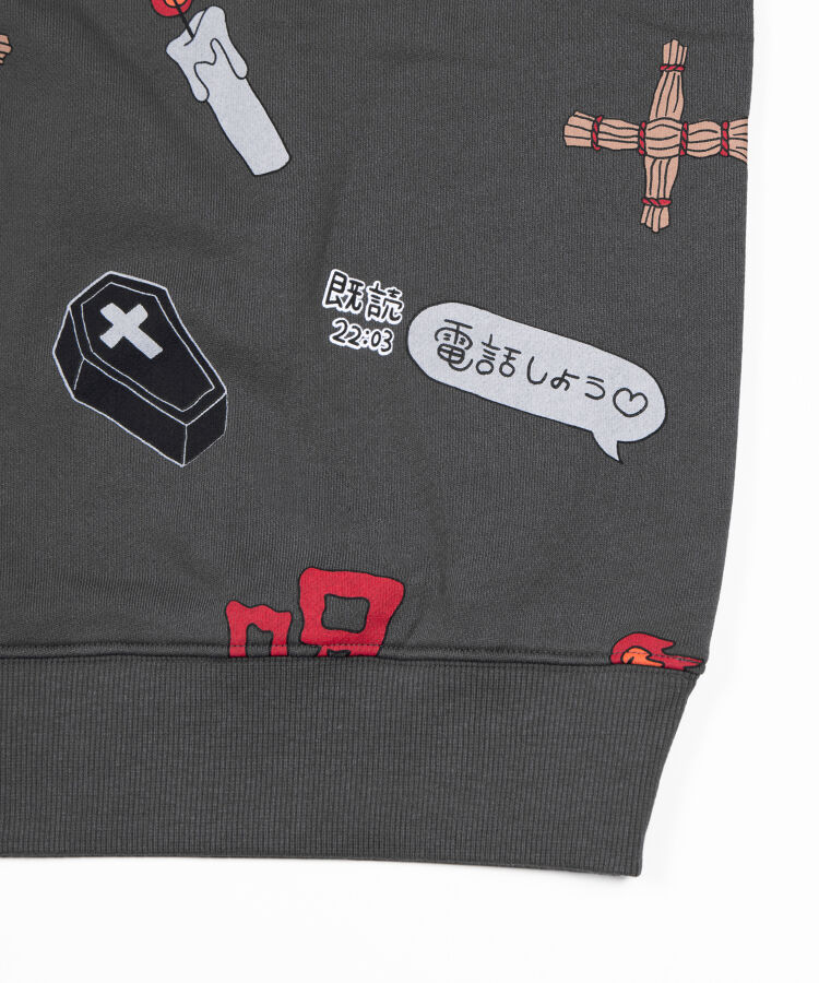 【新サイズ】天国と地獄総柄スウェット