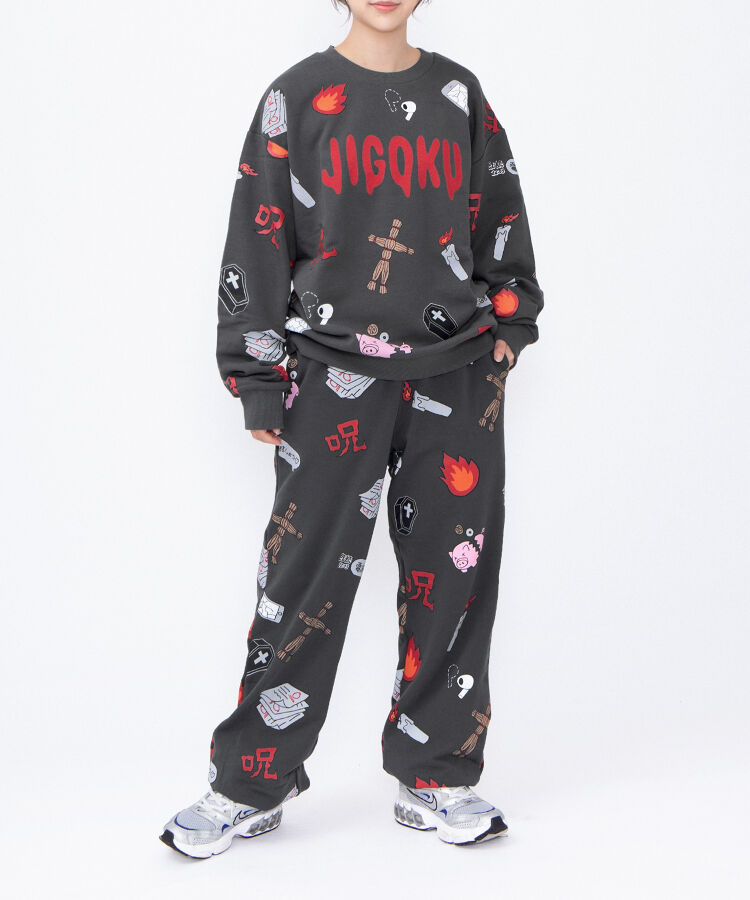 【新サイズ】天国と地獄総柄スウェット