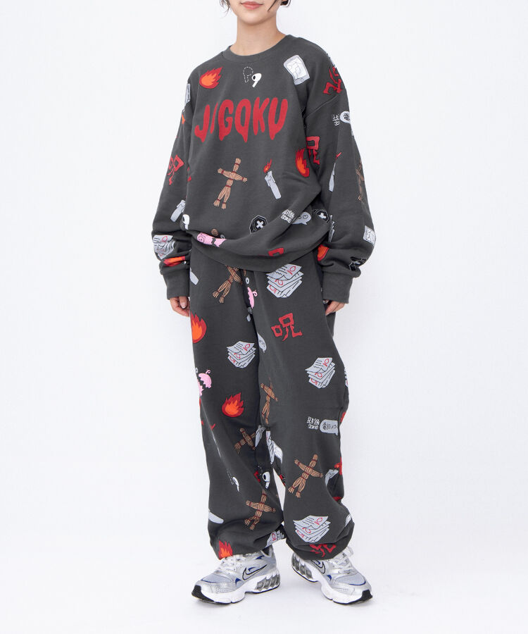 【新サイズ】天国と地獄総柄スウェットパンツ