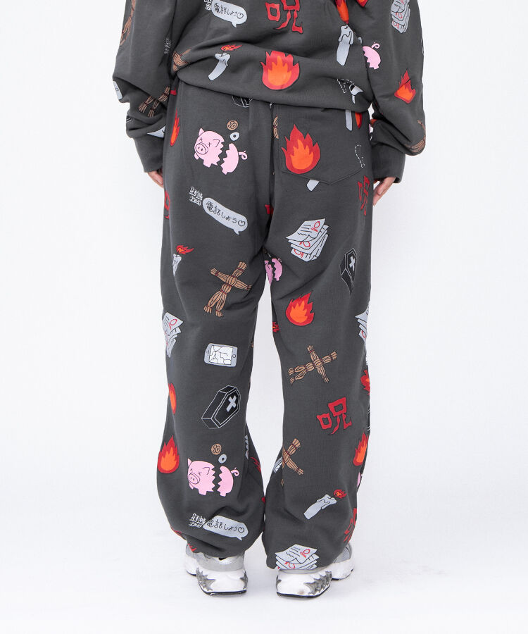 【新サイズ】天国と地獄総柄スウェットパンツ