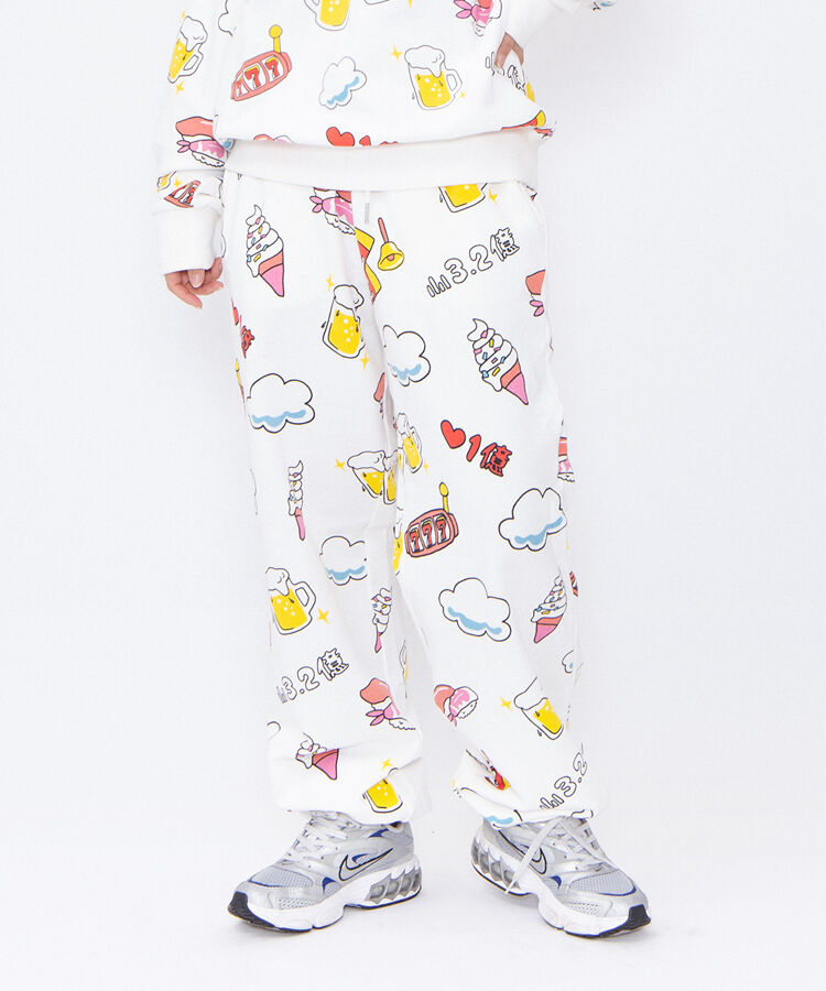 【新サイズ】天国と地獄総柄スウェットパンツ