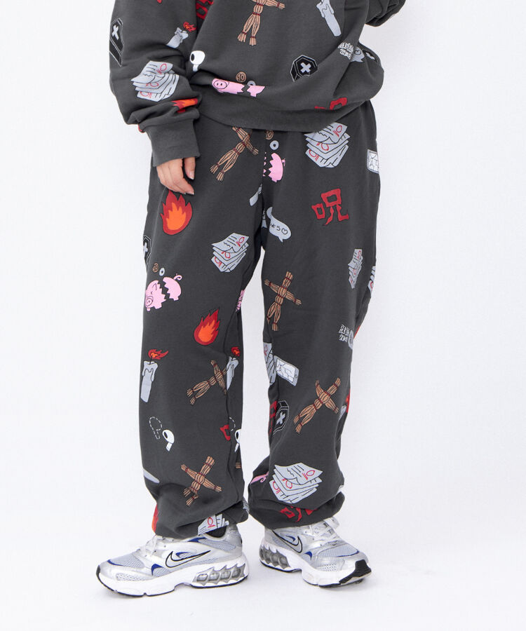 【新サイズ】天国と地獄総柄スウェットパンツ