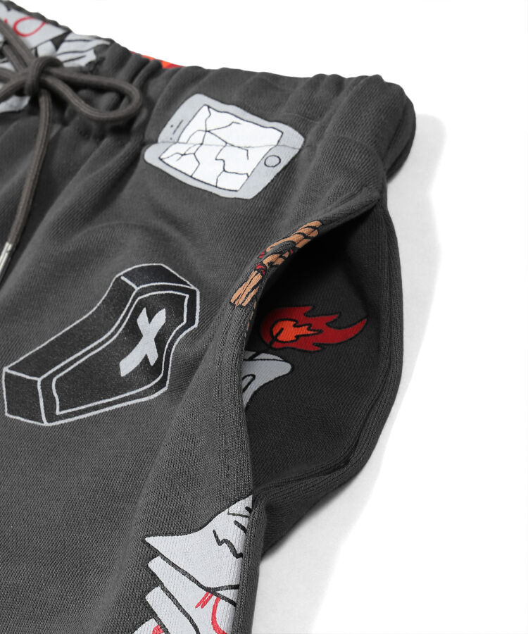 【新サイズ】天国と地獄総柄スウェットパンツ