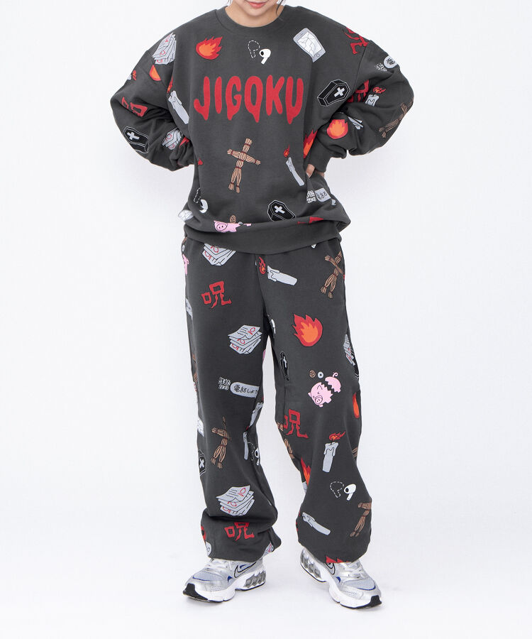 【新サイズ】天国と地獄総柄スウェットパンツ