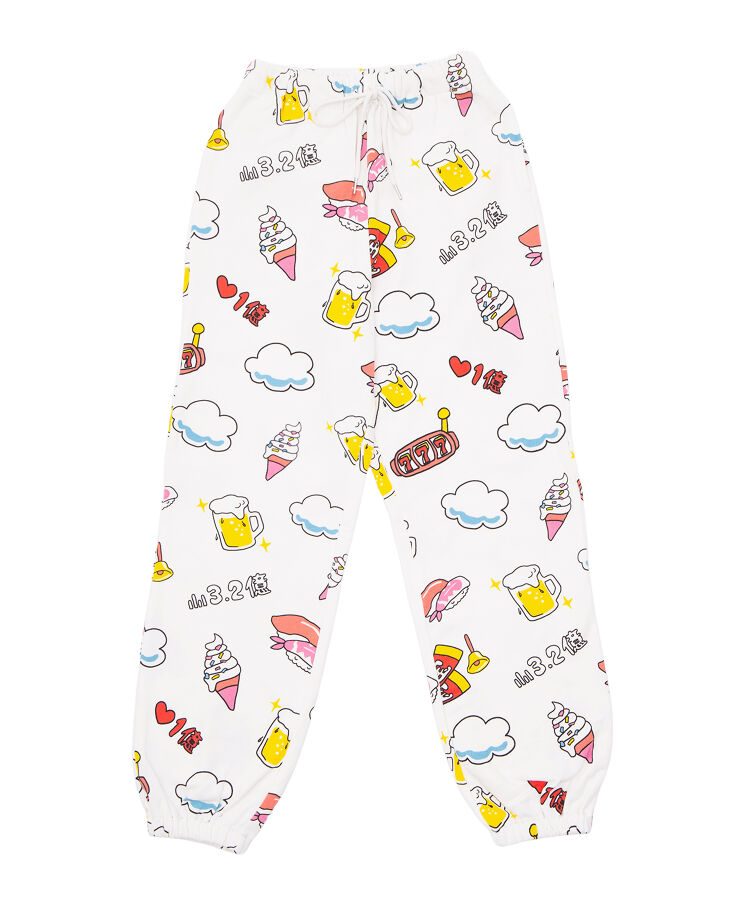 【新サイズ】天国と地獄総柄スウェットパンツ