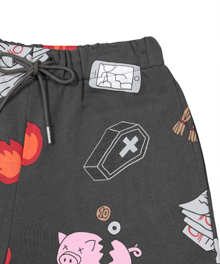 【新サイズ】天国と地獄総柄スウェットパンツ