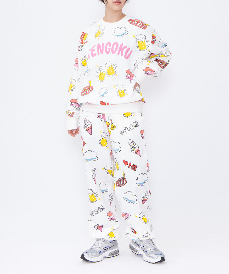 【新サイズ】天国と地獄総柄スウェットパンツ